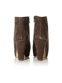 Dune Neka Platform Suede Ankle Boots Taupe   