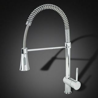 New 22 Chrome Kitchen Sink Faucet Pull Out Swivel Spring Arm Single
