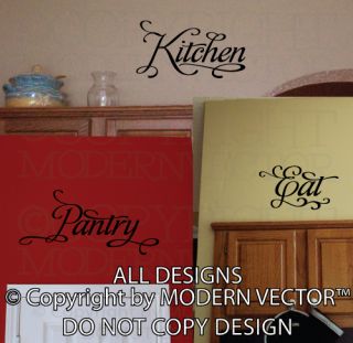 Kitchen Words Vinyl Wall Decal Decor Bedroom Kitchen Pantry Eat