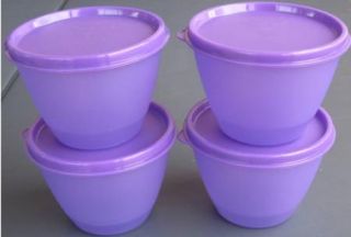 Tupperware Refrigerator Bowl Set Dips Leftovers New Purple RARE