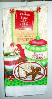 Cookie Hot Chocolate Recipe Christmas Kitchen Towels Terrycloth