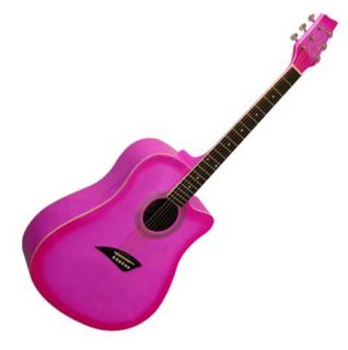 Kona K1 Dreadnought Cutaway Acoustic Guitar Pink Burst