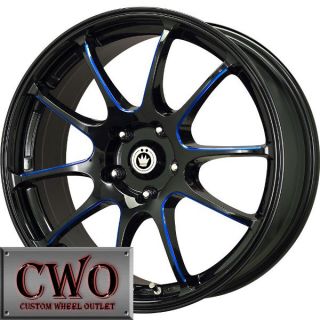 18 Black Konig Illusion Wheels Rims 5x100 5 Lug Jetta Golf Prius TC TT