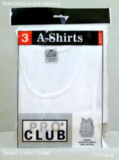 PROCLUB mens A shirts Tank Tops Undershirts WHITE PRO CLUB S   7XL