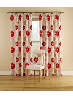 Montgomery Tropical floral curtains in terracotta   