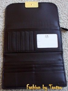 New with Tag Coach Kristin Op Art Checkbook Wallet 43733 Khaki Brown