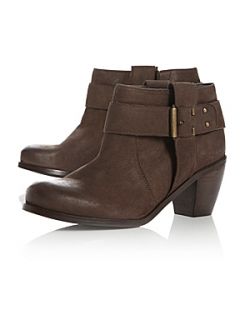 Dune Packmoor Chunky Buckle Ankle Boot Brown   