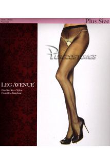 Leg Avenue Plus Size Sheer Nylon Crotchless Pantyhose