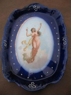 La Belle Flow Blue Grecian Angel Girl Plate Arcade B L AssN 1906 WP