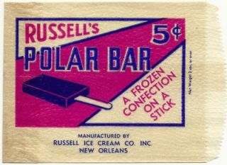 Russells Polar Bar Russell Ice Cream Co New Orleans La