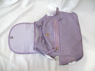 Purple Signature Fabric Leather Kyra Daisy Backpack Handbag