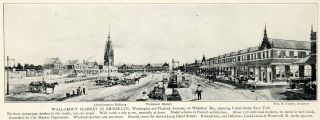 1903 Print Wallabout Market Brooklyn William Tubby Netherlandish Clock