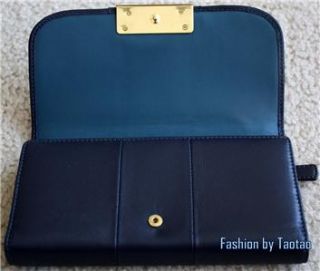 New with Tag Coach 45125 Kristin Leather Checkbook Wallet Marine Blue