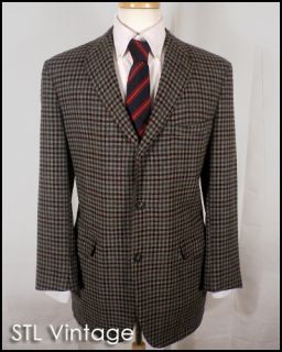 EARLY vtg 30s / 40s PALM BEACH gray PLAID 100% WOOL TWEED SPORTCOAT