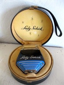 Vintage 1950s Art Deco Blue Lady Schick Razor w Case and Cord Feminine