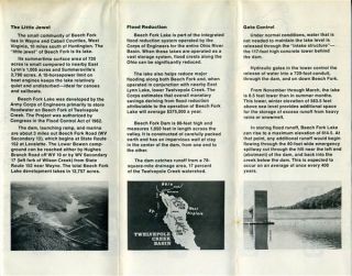 Beech Fork Lake West Virginia Brochure and Map 1970S
