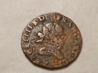 France Coin 1 Laird 1669 Copper Coin