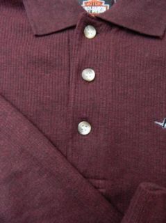 Harley Davidson Twin Cities Lakeville MN Burgundy Polo Shirt Long