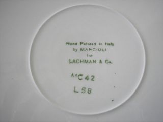 Vintage Hand Painted Mancioli Plates w Cups Lachman Co EXC Cond