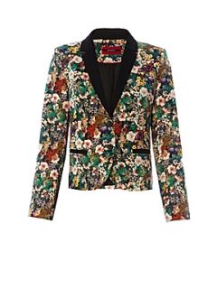 Kookai Floral print tailored jacket Black   