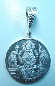 0650 Lakshmi Goddess OM Silver Charm Elephant Hindu