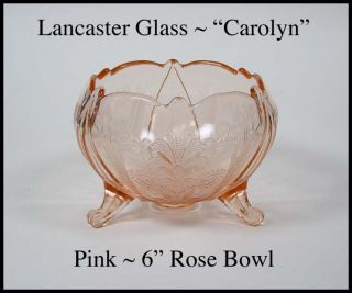 Lancaster Glass ~ Carolyn ~ Landrum ~ 6in Pink Turned In Ftd Rose Bowl