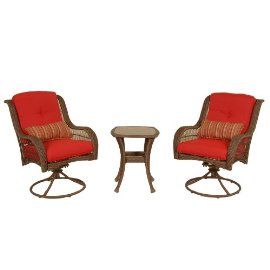Outdoor Patio Furniture La Z Boy 3 Piece Bistro 2 Swivel Chairs 1