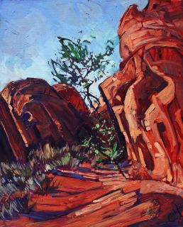 Valley of Fire Nevada Red Rock Desert Landscape Original Oil Painting