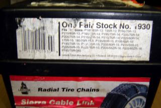 Laclede Sierra Cable Link Radial Tire Chains 1930