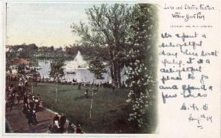 Lake Electric Fountain Willow Grove Park PA Postcard