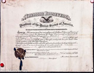 Document Signed Roosevelt Theodore Washington January 1903