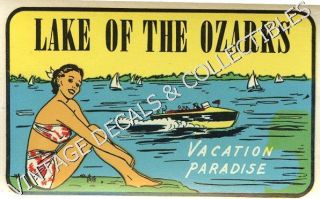 Vintage Lake Ozarks Missouri Vacation Paradise Girlie Pin Up Travel
