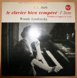 Wanda Landowska Well Tempered Bach Compl Orig RCA French LM Mono 6 LPS