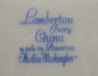 Lamberton Ivory Martha Washington Soup Bowl Plate RARE
