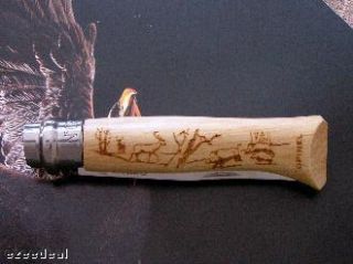 Opinel Knives Deer Etch Scene Ash Handle Made in France