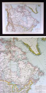 Atlas Map Canada United States British Columbia Ontario Quebec Yukon