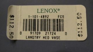 New Lenox Langtry Medium Vase MSR $112 Ships Free to U s 48 States