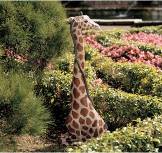 Resting Long Neck Giraffe Sculpture Exotic Wildlife Garden Statue