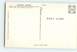 Vintage Postcard Lakemont Academy Prep School Seneca Lake Watkins Glen