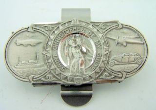 Saint Christopher Land Sea & Air Be My Guide Pewter Protection Auto