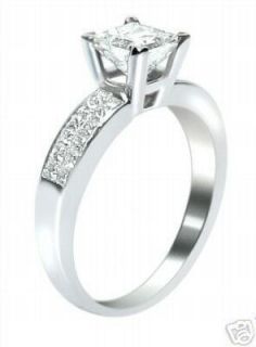 26 Ct E SI Princess Cut Diamond Engagement Ring 14k