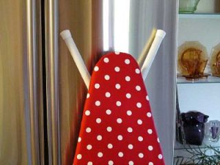 Handmade Custom Ironing Board Cover Red White Large Polka Dots Gift