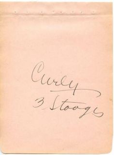 Three Stooges Moe Curly Larry Best Vintage 1930s Original Signed Album