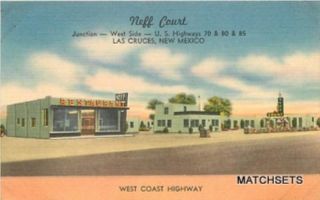 Las Cruces New Mexico Neff Court West Coast Highway Linen Postcard