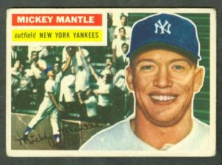 The Mick 1956 Topps Baseball 135 Mickey Mantle Card
