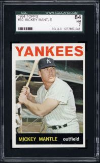 1964 Topps 50 Mickey Mantle SGC 84