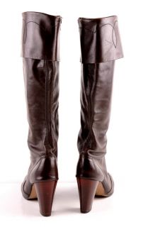 Vintage Joseph Larose Brown Leather Tall Cuff Boots 11
