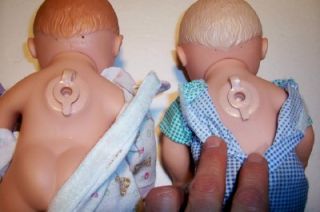 1991 Lauer Toys Inc Boy and Girl Water Baby Dolls