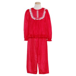 Laura Dare Girls Size 10 Boutique Red Ruffle Lace Pajama 2 Piece Set