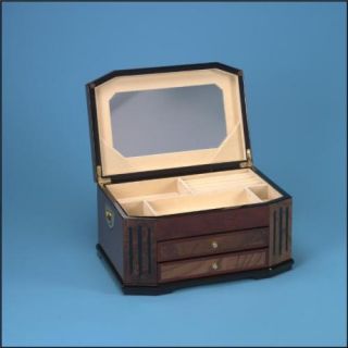 New Large Jewelry Chest Box Case Dark Finished Wood